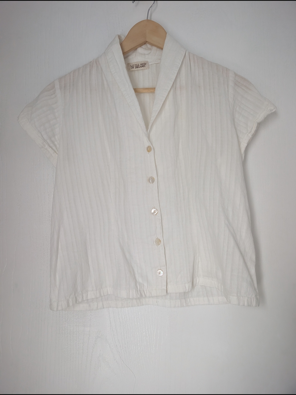 Sea New York White Button-Front Short Sleeve Blouse